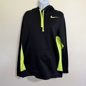 Nike Unisex Thera Fit Hoodie Black With Lime Green Trim Size SM